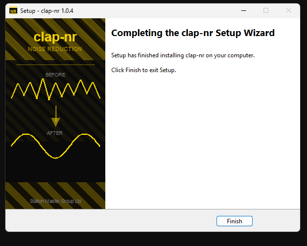 Windows installer completed screen
