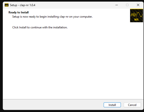 Windows installer ready-to-install screen